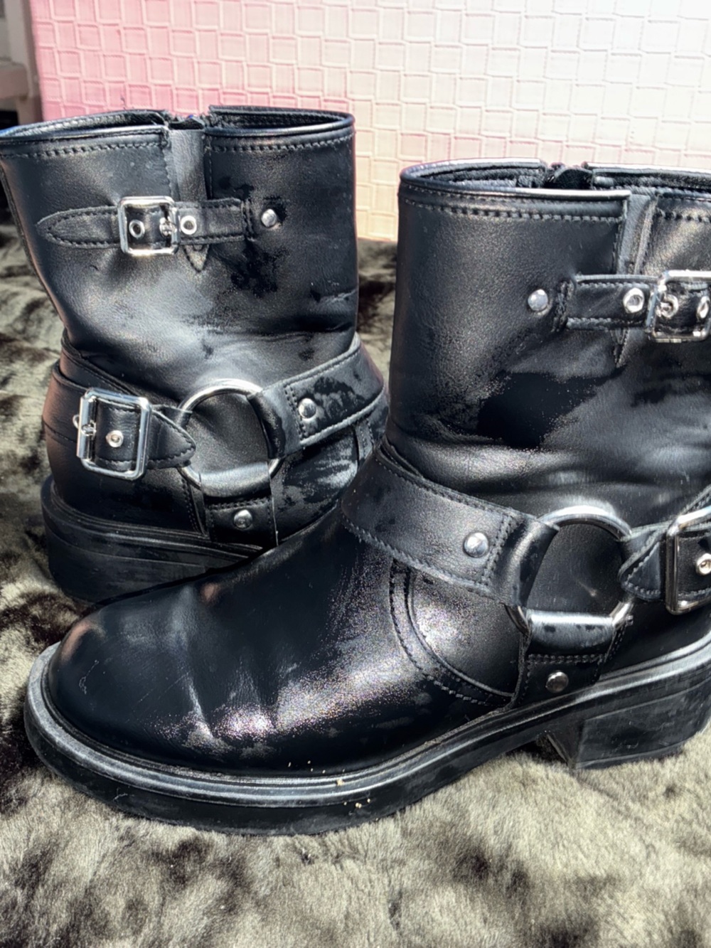 Size 8.5 Biker Moto Boots